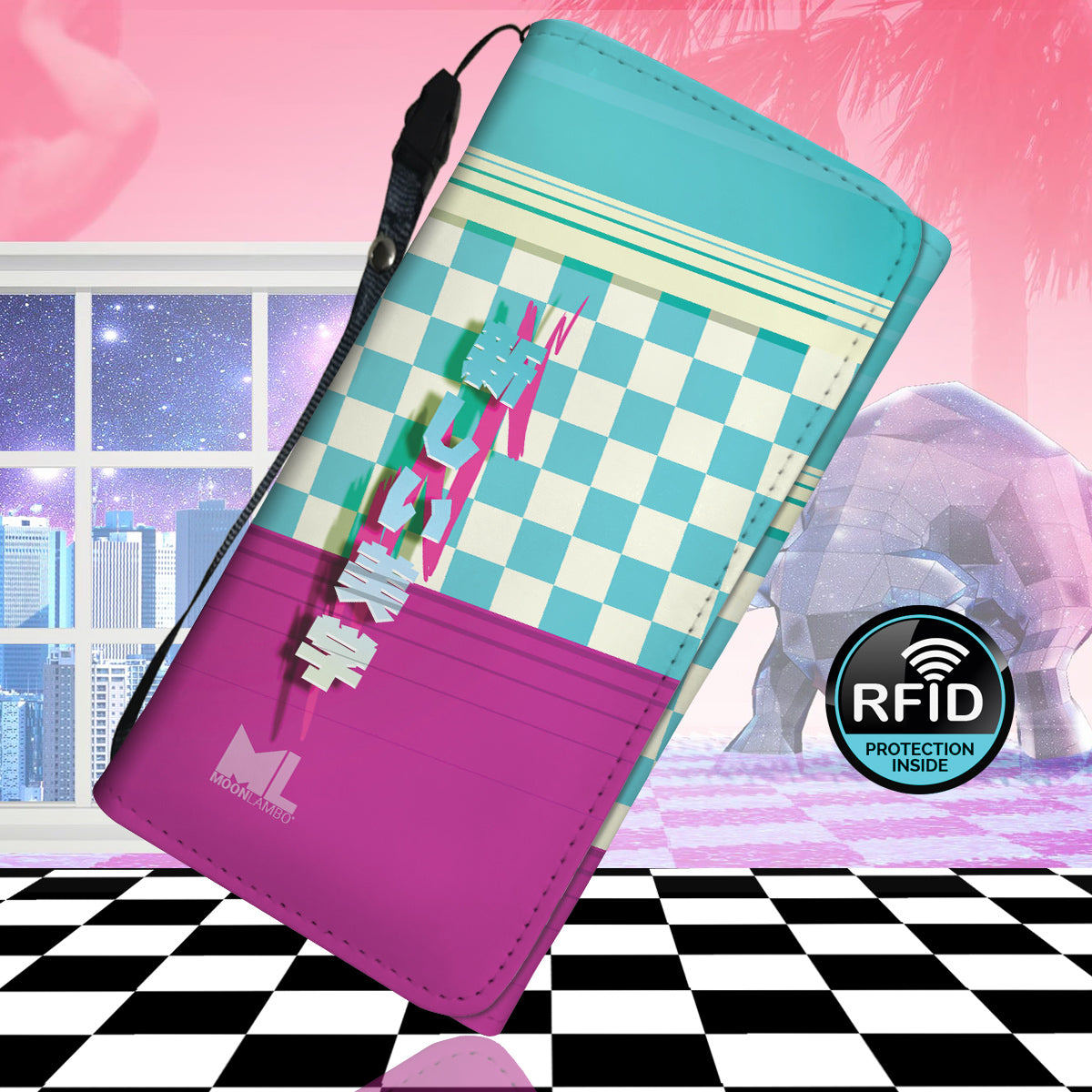 Ladies New aesthetic checkered Wallet